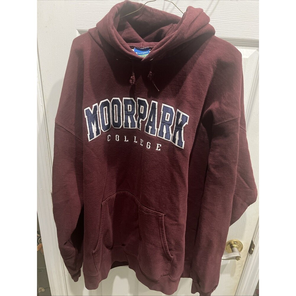 Moorpark College Hoodie Adults 3XL Maroon Embroidered Champion Fleece Sweater